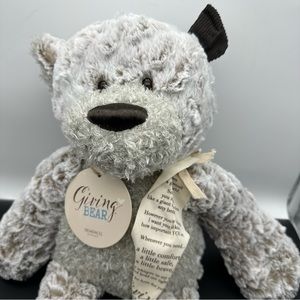 Demdaco Giving Teddy Bear Lift The Spirit Plush Handmade Stuffed Animal 17"